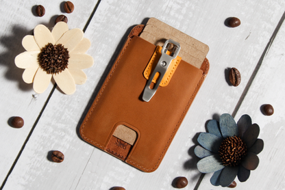 Hermes Brown Card Holder & Badge Holder|Vertical |