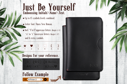 Vegetable tanning Leather AirTag Passport Holder |BLACK|