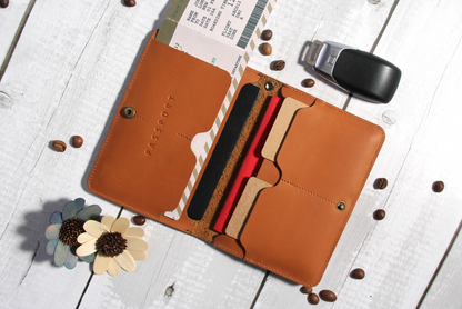 Hermes Brown AirTag Passport Holder Two Pocket